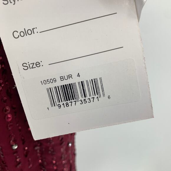 MAC DUGGAL Dress Size 4 Evening Gown Sequin Red Midi Sheath NEW Sleeveless - Picture 5 of 8